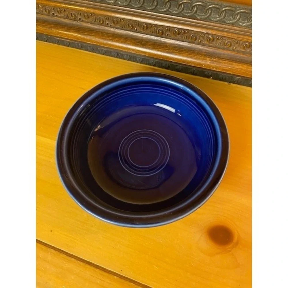 Fiesta HLC Cobalt Blue Cereal Bowl 6.75 Inch Vintage USA Stoneware Dark Blue